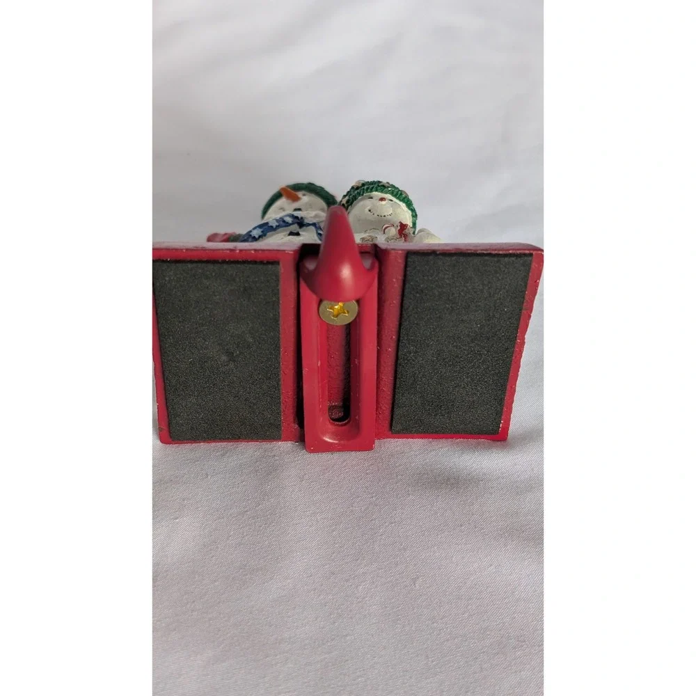 Potpourri Designs 1995 Snowman Fam. Handpainted Stocking Hanger Adjustable Hook